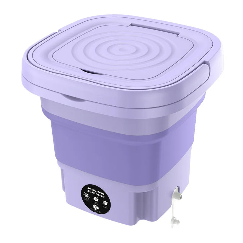 8L Portable Small Foldable Washing Machine with Spin Dryer - Ideal for Socks, Underwear, Panties, Household Mini Washer