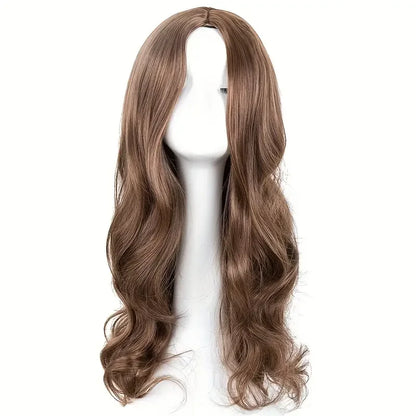 27 Inch Long Curly Synthetic Wig for Women - Black & Blonde Fancy Dress Wig, Glamorous Synthetic Hair
