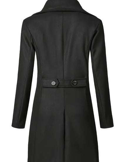 Men's Autumn & Winter Double-Breasted Casual Top Coat – Fashionable Mid-Length Coat for Men