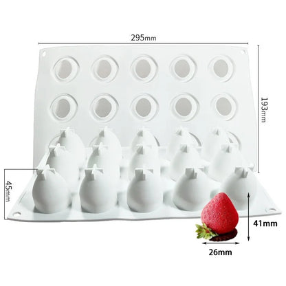 Raspberry & Strawberry Silicone Mousse Mold — Chocolate, Fondant & Dessert Baking Tool for Home & Bakery