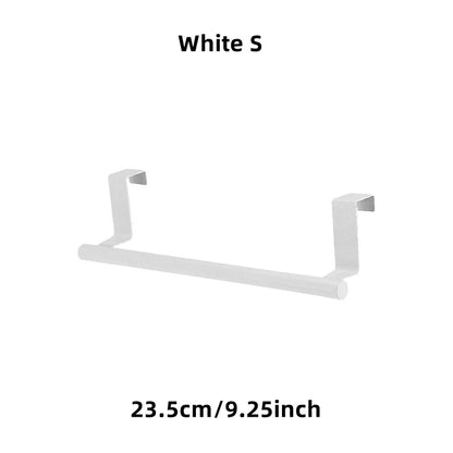 1/2pcs Over-Door Towel Rack – Stainless Steel Hanging Bar for Bathroom & Kitchen Cabinets, White & Black Shelf Hanger
