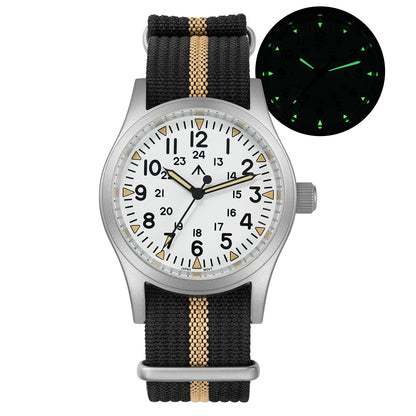 Militado ML05 Vintage Quartz Watch 38mm with VH31 Movement, Domed Sapphire Crystal, AR Coating & Luminous Dial