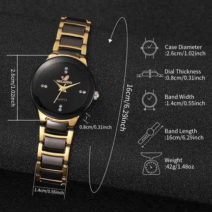 Fashion Rhinestone Women's Watch – Stainless Steel Band Analog Quartz Timepiece