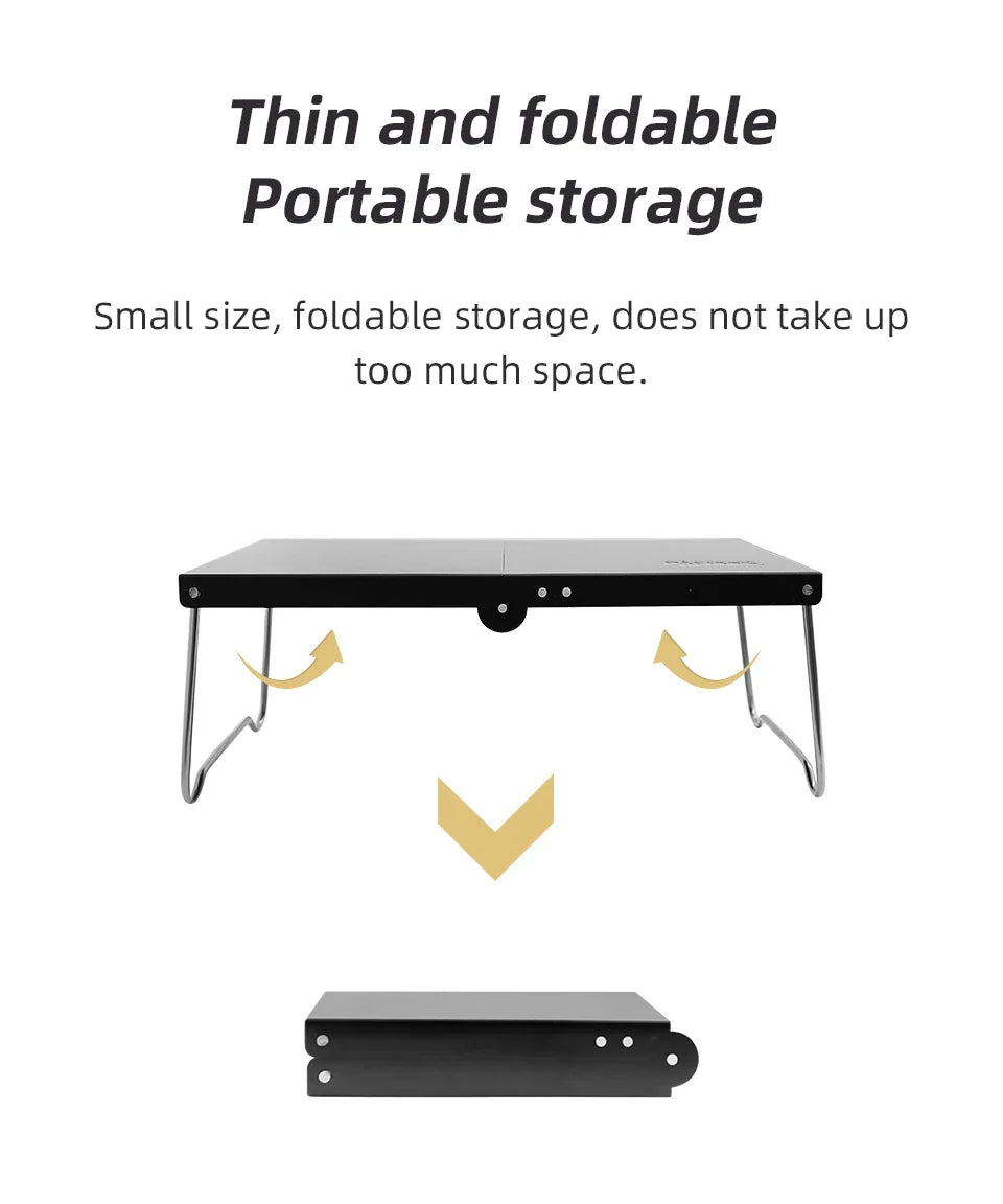 Portable Foldable Camping Table – Ultralight MDF Mini Coffee Table for Outdoor Hiking & Picnic Use