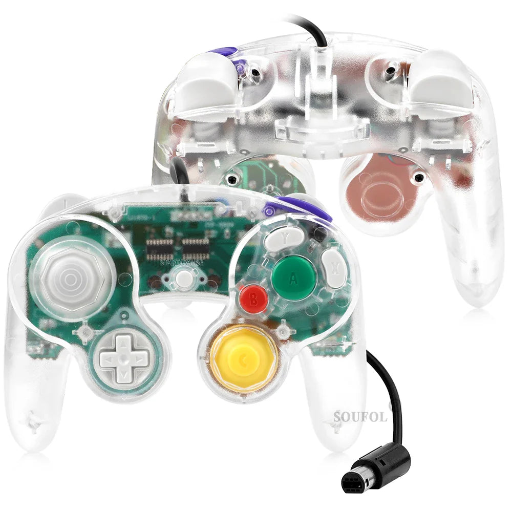 Transparent Wired Game Controller for GameCube NGC – Replacement Handheld Joystick for Video Game Console