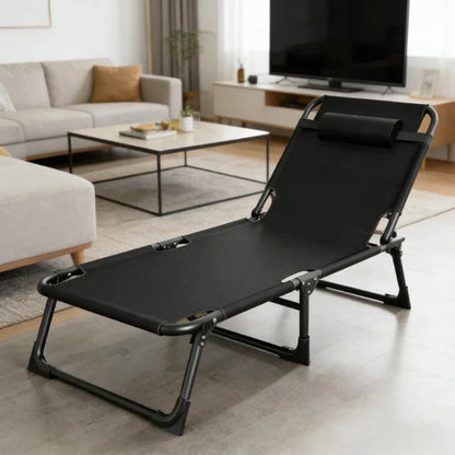Foldable Single Bed - Multi-Functional Recliner for Home, Office Nap, Camping & Outdoor Use, Portable Space-Saving Design