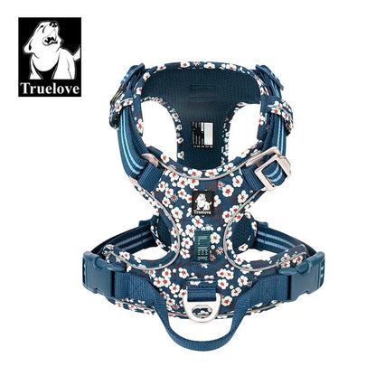 TRUE LOVE TLH5654 Reflective No-Pull Adjustable Nylon Dog Harness Step-In Comfortable Control Pet Walking Harness