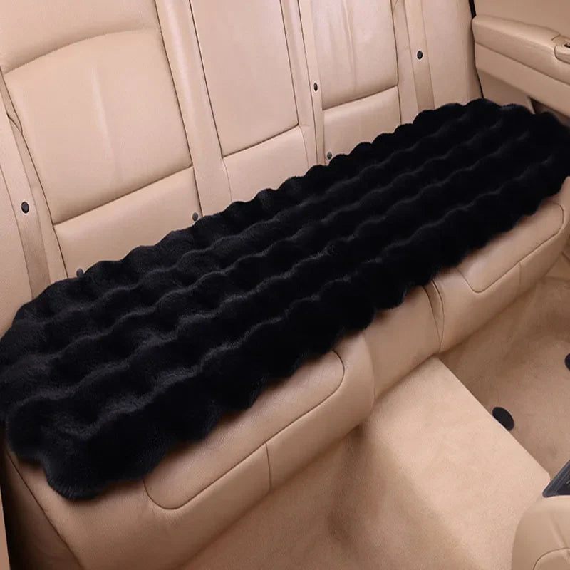 Winter Plush Car Seat Covers – Ultra-Soft Rabbit Fur Cushion Pads for Warmth, Universal Fit Auto Chair Protectors