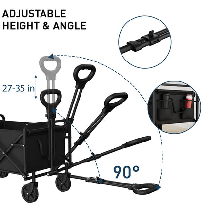 Portable Folding Handcart – Adjustable Height & Angle, Easy Fold, Heavy-Duty Load Carrier for Beach & Camping