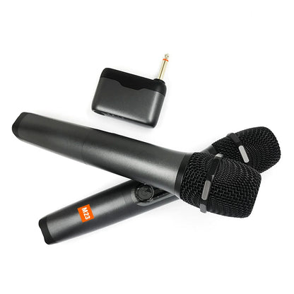 M23 UHF 2-Channel Wireless Microphone System – Rechargeable Cordless Handheld Mic for Karaoke, Church, Party, DJ