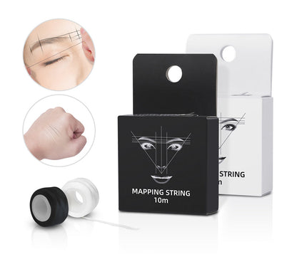 10m Pre-Inked Mapping String for Eyebrows – Microblading & PMU Marker Thread in Box for Tattoo Brow Mapping