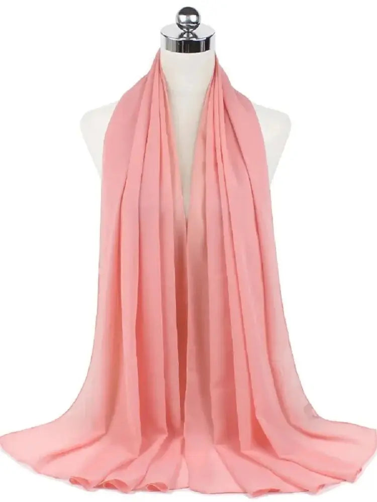 Women’s Solid Chiffon Instant Hijab – Ready-to-Wear Islamic Scarf, Muslim Shawl & Arab Head Wrap