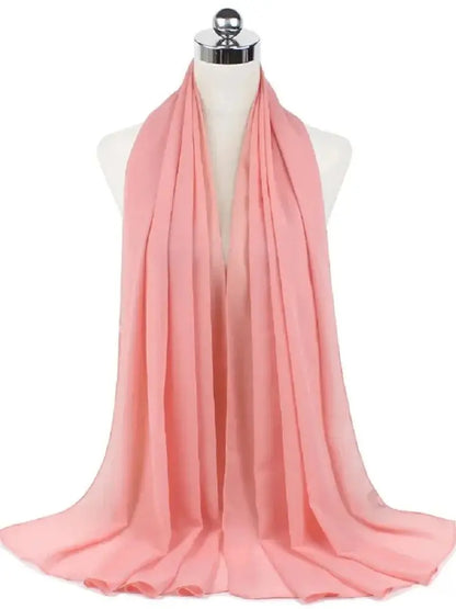 Women’s Solid Chiffon Instant Hijab – Ready-to-Wear Islamic Scarf, Muslim Shawl & Arab Head Wrap