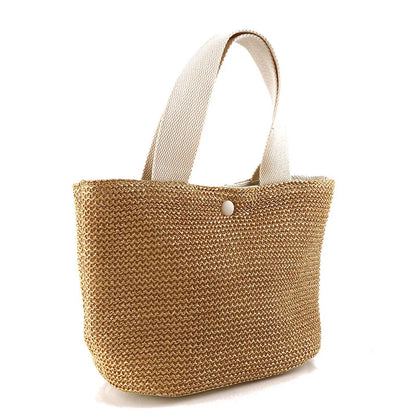 Women’s Bohemian Beach Straw Bag – Handmade Woven Rattan Bucket Shoulder & Crossbody Handbag