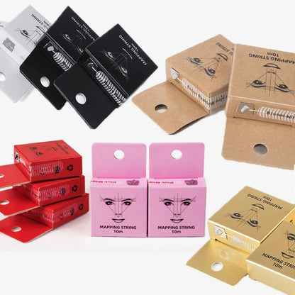 10m Pre-Inked Mapping String for Eyebrows – Microblading & PMU Marker Thread in Box for Tattoo Brow Mapping