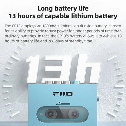 FiiO CP13 Portable Stereo Cassette Music Player – 13 Hours Battery Life, 1800mAh, Dual-Mode 4.2V Power Supply, MP3 Player