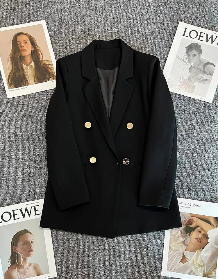2023 Women's Elegant Single Button Blazer – Slim Fit Long Sleeve Office Jacket for Autumn & Winter