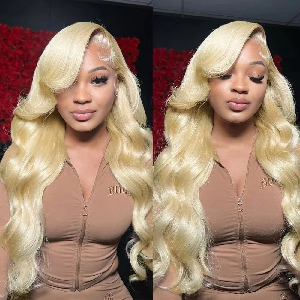 613 Honey Blonde Body Wave HD Lace Front Wig – 13x6 Transparent Glueless Human Hair Wig, 13x4 Lace Frontal, 180 Density