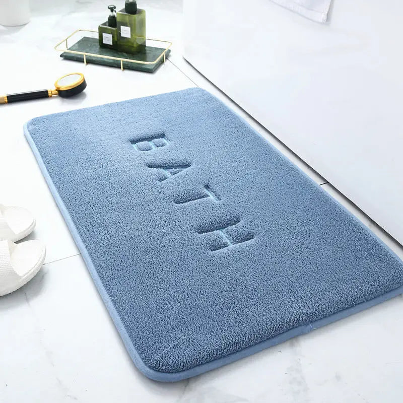 Anti-Slip Faux Cashmere Memory Foam Carpet – Super Absorbent Coral Fleece Floor Mat for Kitchen, Living Room & Bathroom