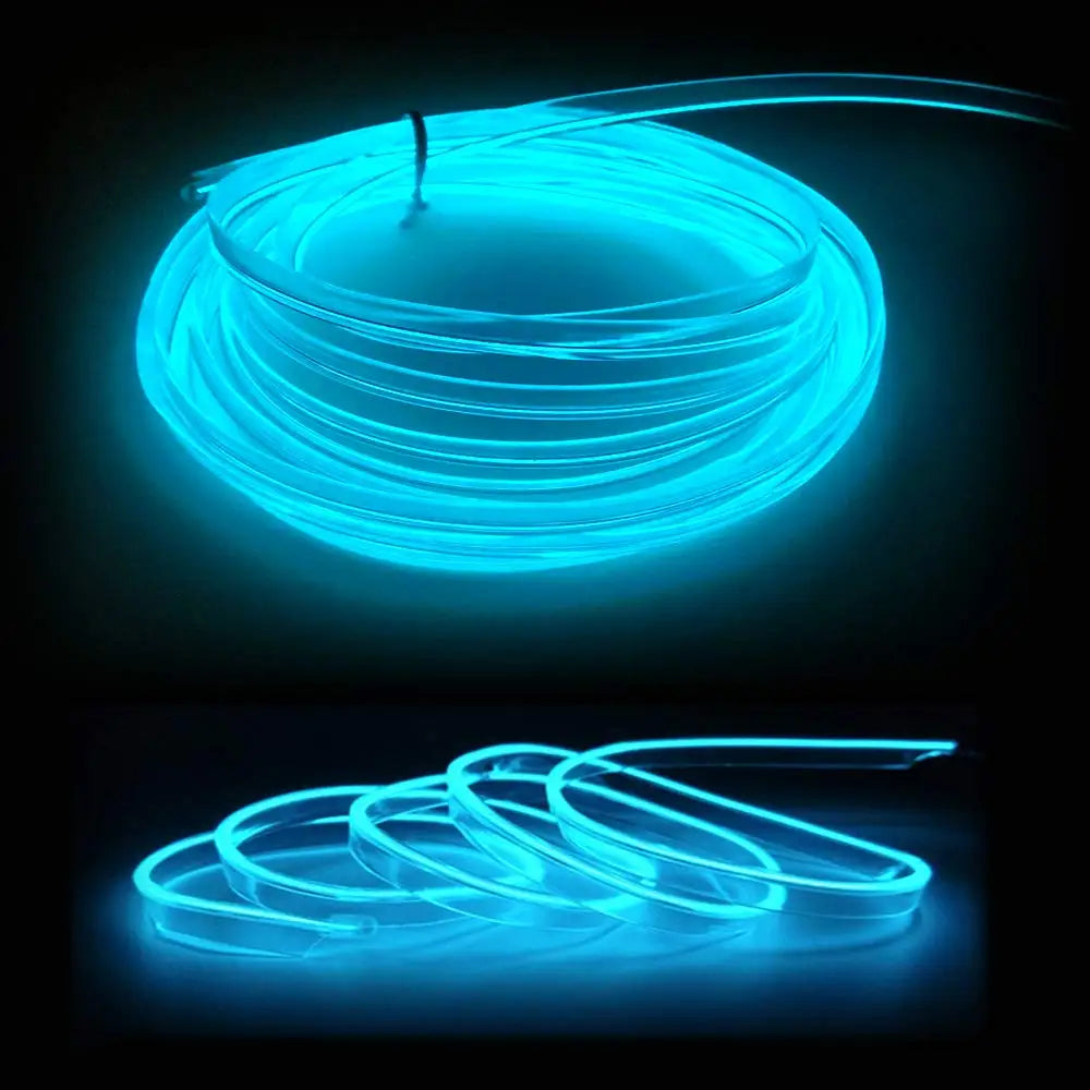 5M Car Interior LED Strip Light - USB Flexible Neon Ambient Lighting for Auto DIY Decoration