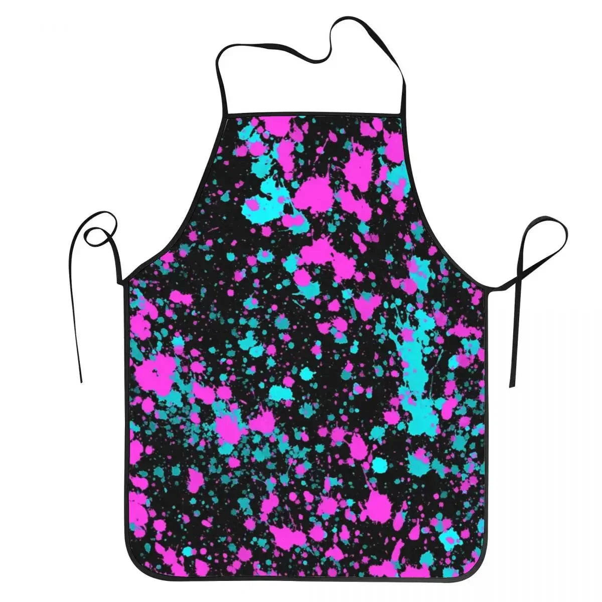 Funny Paint Splatter Bib Apron – Multicolor Kitchen Chef Artist Graffiti Cooking & Baking Tablier for Men & Women