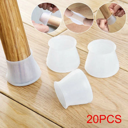 PVC Furniture Legs Protection Cover - 20Pcs Table Feet Pad Floor Protector for Chair Leg, Anti-Slip Table Legs Pad