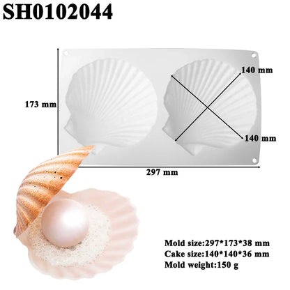 Meibum Marine Theme Silicone Cake Molds – Shell & Pearl Design, Food-Grade Baking & Cake Decorating Tools