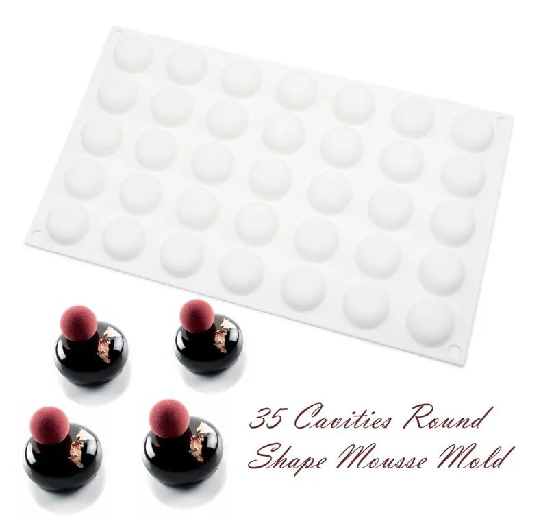 7-Option Flat Round Silicone Cake Molds — DIY Mousse, Chocolate, Dessert, Pudding & Jelly Baking Tools