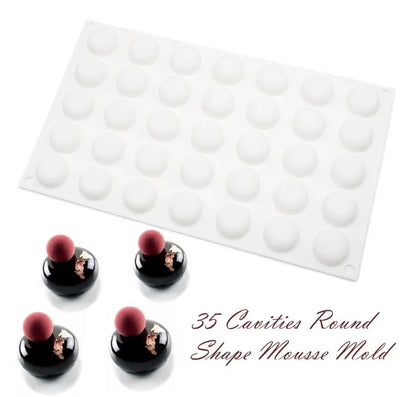 7-Option Flat Round Silicone Cake Molds — DIY Mousse, Chocolate, Dessert, Pudding & Jelly Baking Tools