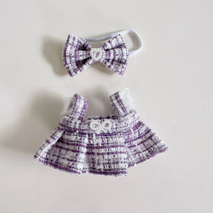 Cute Labubu Doll Outfit Set – Classic Dress for 17cm V2 Mini Dolls, Clothing Accessories for Kids Gift