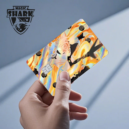 2025 Naruto Anime Holographic Laser Sticker – Shiny Film Card Skin Cover for Debit & Credit Cards