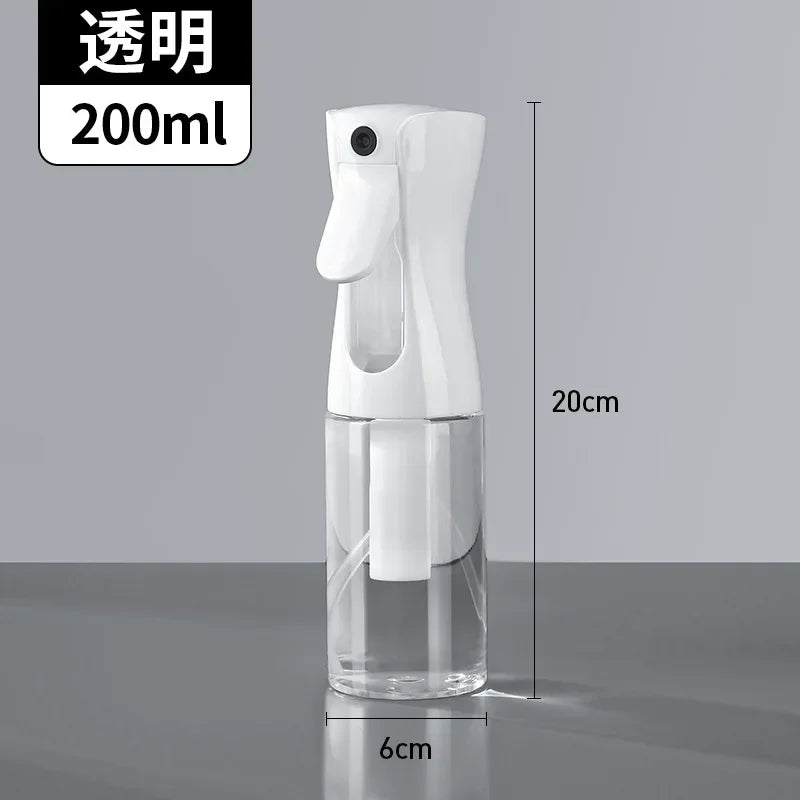 Refillable Hair Spray Bottle – 200/300/500ml Continuous Mist Water Sprayer for Salon & Home Hair Care