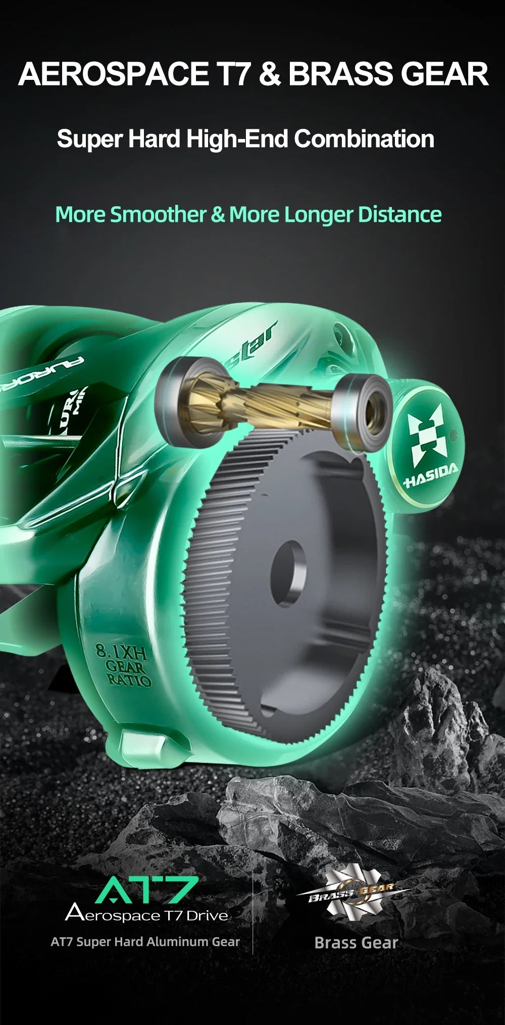 Histar Aurora AIR BFS Baitcasting Reel – Light Lure AT7 Aluminum Spool, 115G UL, 3D Dynamic Magnetic Braking System