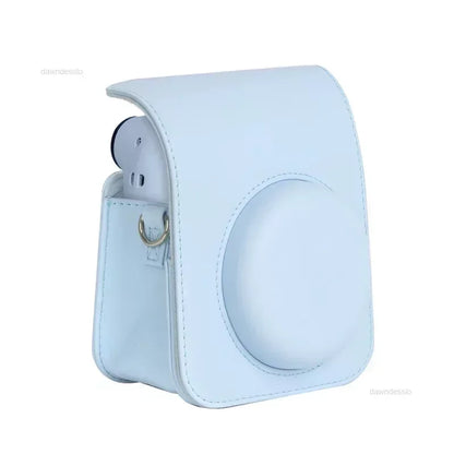 Instax Mini 12 Camera Case - PU Leather Soft Protective Travel Bag with Shoulder Strap for Fujifilm Film Cameras