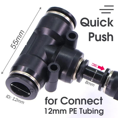 3/8" Misting Cooling System Kit – 360° 0.6mm Nozzle Atomizer with PE Tubing & 80 Mesh Filter for Garden Irrigation Watering
