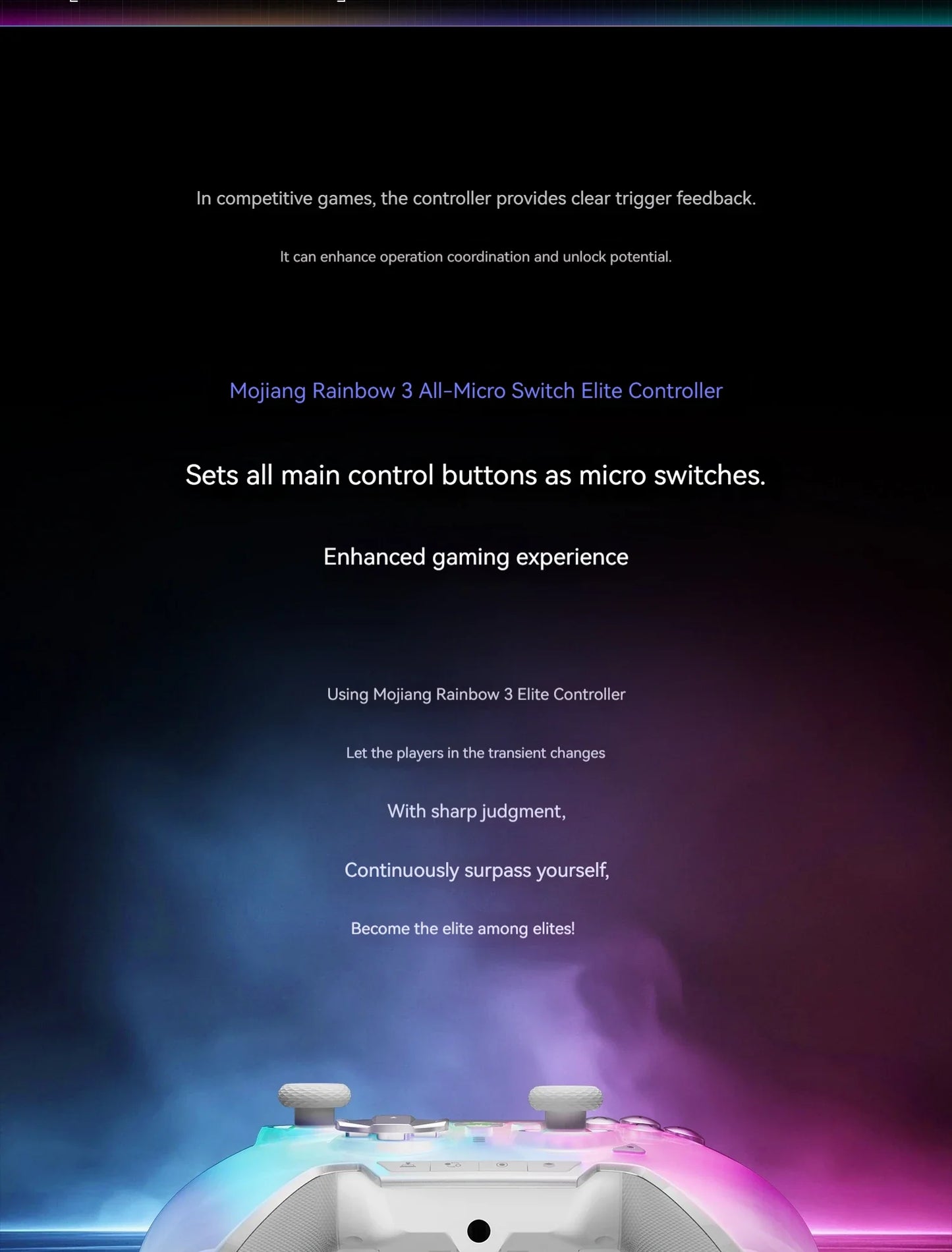 Bigbigwon Rainbow3 Wireless Game Controller Charging Base – RGB Magnetic Dock for PC Gaming