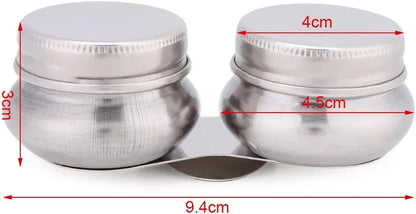 Stainless Steel Paint Dipper Palette Cup – Single/Double Oil & Solvent Container with Screw Cap for Artists