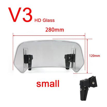 Universal Motorcycle Windshield Extension – Adjustable Clamp-On Wind Deflector Spoiler for BMW, Kawasaki, Yamaha, Honda & Suzuki Bikes