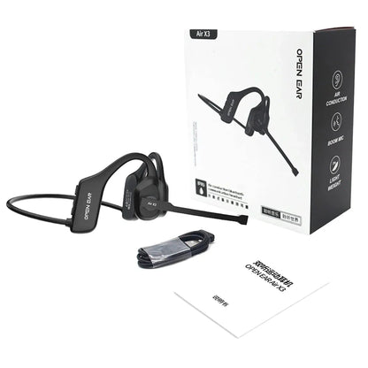 Open-Ear Bluetooth Headset — Wireless Air Conduction Headphones with Noise-Canceling Microphone for Truckers, Office & Call Centers