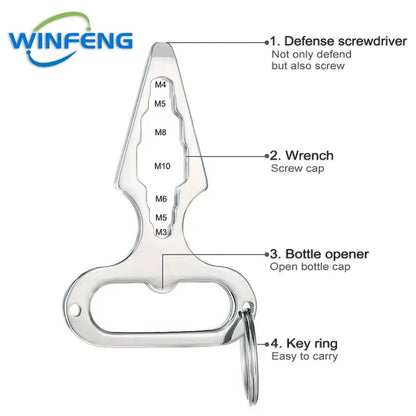 EDC Self-Defense Keychain Tool - Outdoor Survival Stinger with Bottle Opener & Wrench for Men & Women