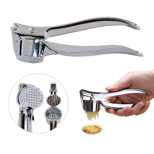 Stainless Steel Garlic Smasher – Manual Press and Grinding Tool for Kitchen | Essential Kitchen Gadgets and Accessories