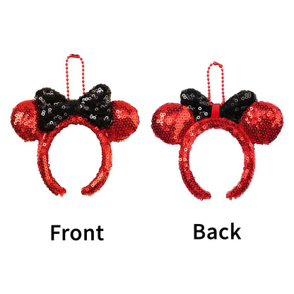 Mouse Ear Bow Pendant - Mini Sequin Bag Charm, Hair Accessory & Keychain