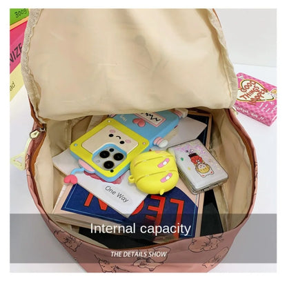 Cute Capybara Backpack | Large Capacity, Breathable Nylon Schoolbag for Students, Women & Girls, Ultra-Light Book Bag