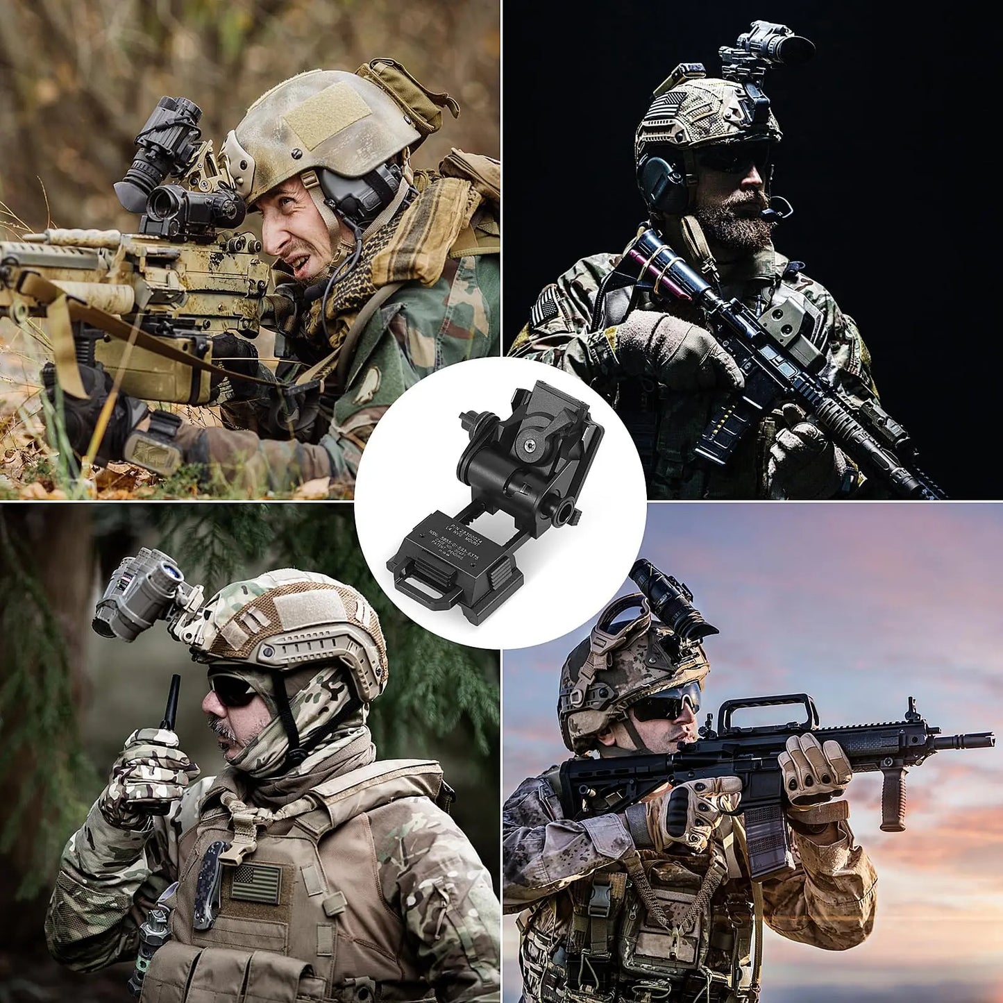 BOOIU Metal L4G24 NVG Helmet Mount Bracket - Holder for PVS15/PVS18 Goggles, Night Vision Stent, Tactical OPS Helmet Parts