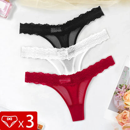 3-Pack Women’s Sexy Floral G-String Thongs — Breathable Multicolor Intimates