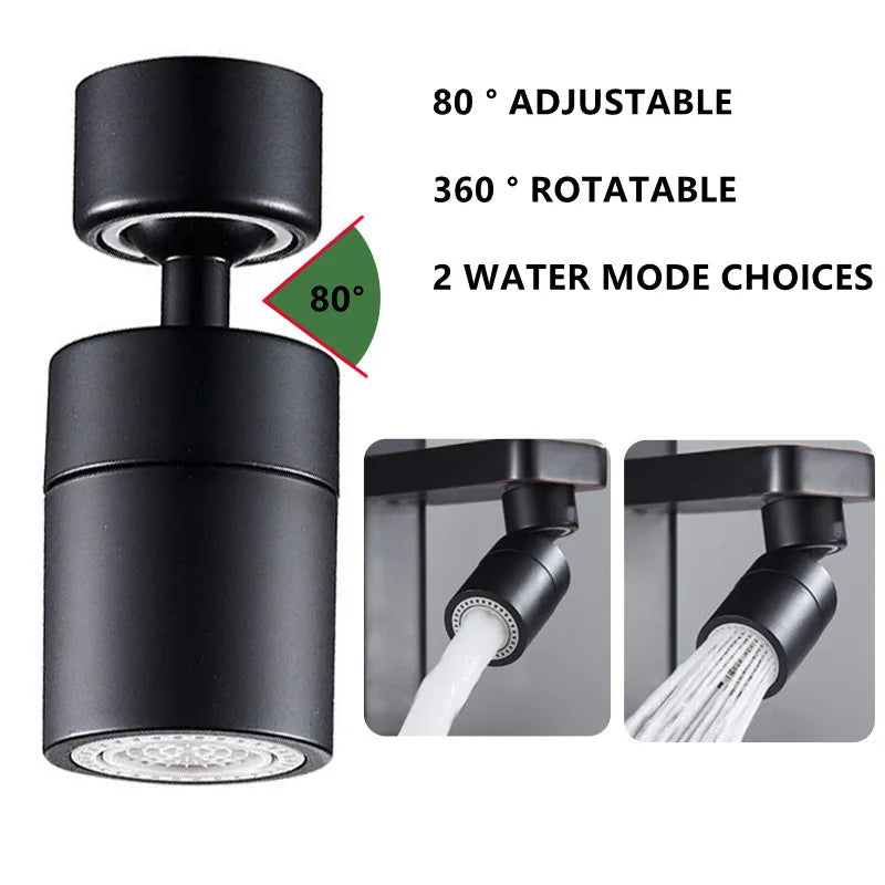New 2-Mode Kitchen Faucet Spray Head – Adjustable 360° Rotary Splashback Nozzle & Aerator Filter
