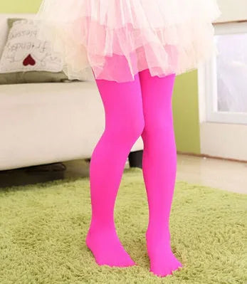 Girls’ Summer & Spring Candy Color Pantyhose – Ballet Dance Tights, Velvet Solid White Stockings for Kids