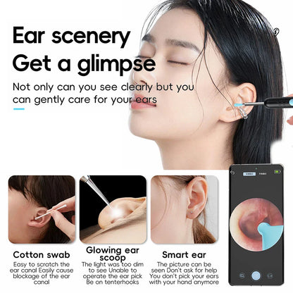 Smart Visual Ear Cleaner Set with 1080P Camera – WiFi Ear Wax Removal Tool with HD LED Lights & Earpick Endoscope
