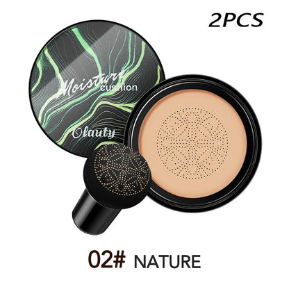 Mushroom Head Air Cushion CC Cream – Natural Moisturizing Foundation & Concealer for Oil-Control & Whitening – BB Cream Makeup Cosmetics