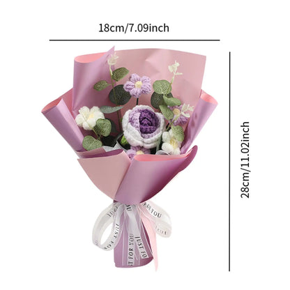 Knitted Flower Bouquet — Crochet Home Decor for Teacher’s Day, Birthday & Anniversary